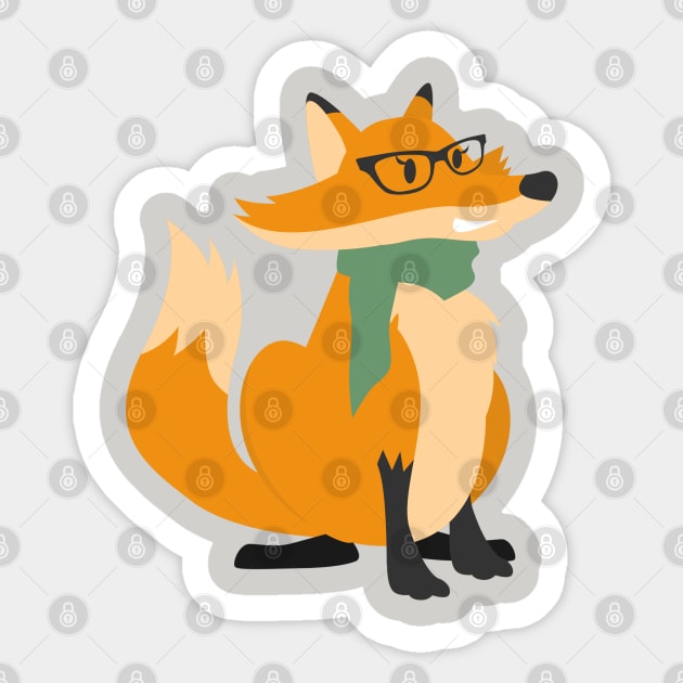 Cute Nerdy Fox Sticker by TinPis